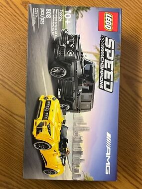Lego Yellow Sports Car and Black Mercedes SUV Building Set